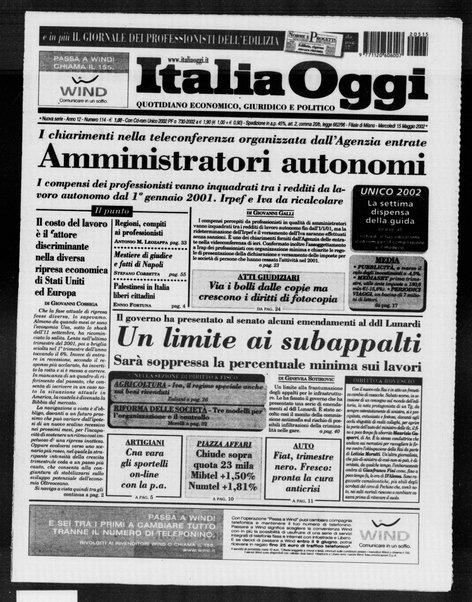 Italia oggi : quotidiano di economia finanza e politica